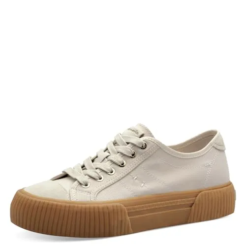 Tamaris Schnürer Damen sportlich beige EU 40 - Damen-Sneaker aus hochwertigen Materialien, mit bequemer Decksohle für ein angenehmes Laufgefühl und optimalen Halt durch Schnürverschluss.