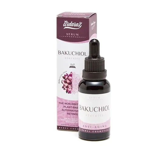 Ardaraz Serum Gesicht mit Bakuchiol, dem pflanzlichen Retinol. Konzentriertes Anti Falten Serum für Frauen, verbessert die Hauttextur. Mit Hyaluronsäure, geeignet für empfindliche Haut 30 ml