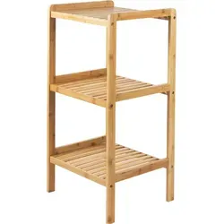 Green Blue GB321 Badezimmerregal aus Bambus - Standregal mit 3 Ebenen, ideal für Handtücher und Kosmetika, aus feuchtigkeitsbeständigem Bambus für langlebige Nutzung und elegantes Design.