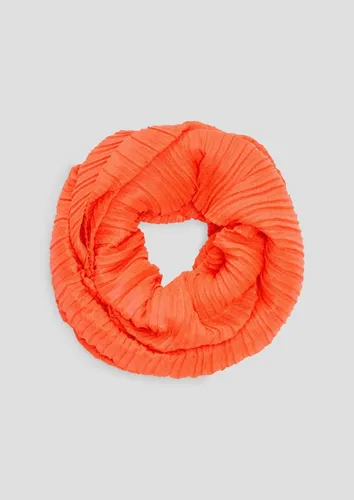 s.Oliver Schal Snood, Leichter Loop-Schal mit Plisseefalten in orange von s.Oliver