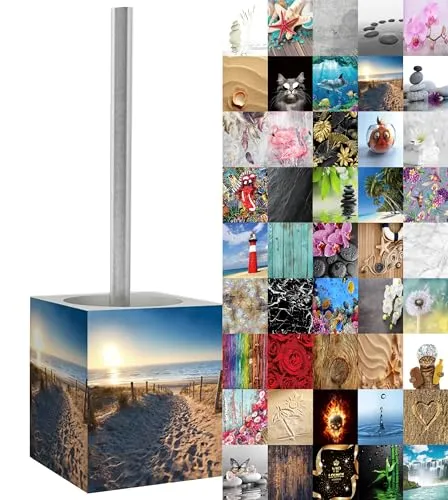 Sanilo WC Bürste Düne - Elegantes Design für jedes Badezimmer - WC-Bürste & Halter: Hochwertige Materialien mit rostfreiem Edelstahlgriff und auswechselbarem Bürstenkopf, ideal für stylische Badezimmergestaltung.