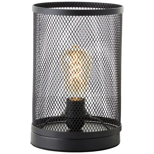 Tischlampe Leuchte mit Schalter 18 cm schwarz korund - Moderne Tischleuchte in Schwarz mit rundem Gitterdesign, ideal für Wohnzimmer, Schlafzimmer und Arbeitszimmer – perfektes Licht für jeden Raum!