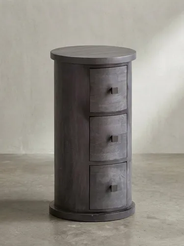 Design Sideboard Mango Massivholz Schwarz 34x65x34 cm