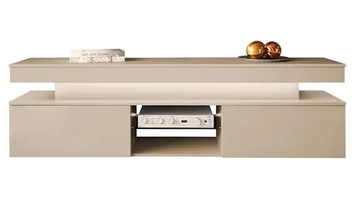 Mirjan24 TV Lowboard Serkuzo Bis 2D 190 mit LED-Beleuchtung - Modernes TV Lowboard mit grifflosen Klappen und Soft-Close-Funktion. Inklusive LED-Beleuchtung, ideal für eine stilvolle Unterhaltungsecke. Einfache Montage mit Anleitung, maximale Belastung: 20 kg.