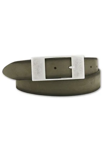 BERND GÖTZ Ledergürtel mit flächiger Designschließe in grün von Bernd Götz