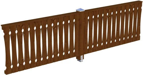 Skanholz Brüstungsgeländer Balkonschalung, 335 cm Länge - Außenanbau mit 5 Jahren Herstellergarantie, robustes Holzgeländer in Nussbaum, ideal für Balkon- oder Terrassensicherung.