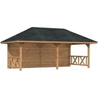 Palmako Holz-Pavillon Bianca 16,6 m² Set 2 Braun Tauchgrundiert
