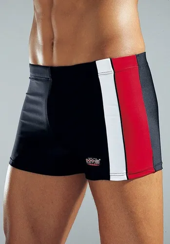 H.I.S Boxer-Badehose Herren, Gr. 5, N-Gr, weiß (schwarz, rot, weiß) - Herren-Bademode mit trendigen Kontrasteinsätzen im Colourblocking. Ideal für den Strand oder Pool – bequem und stylisch!
