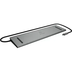 ICY BOX USB-C Docking Station (11-in-1) - 4K 30Hz, 2 Monitore, ergonomisches Design mit 100W Power Delivery für effizientes Arbeiten