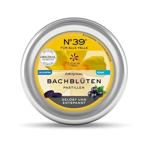 Lemon Pharma Original Bachblüten Pastillen Nr. 39 – Schwarze Johannisbeere – Original Mischung nach Dr. Bach – vegan, zuckerfrei