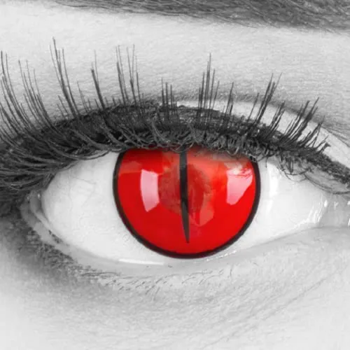 Farbige Kontaktlinsen 1 Paar rote Demon Cat Red Anime Manga in rot von MeralenS