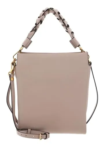 Coccinelle Leder Handtasche Umhängetasche Boheme Grana Double Handbag Double Grainy Leather Rosette/Warm Taupe beige