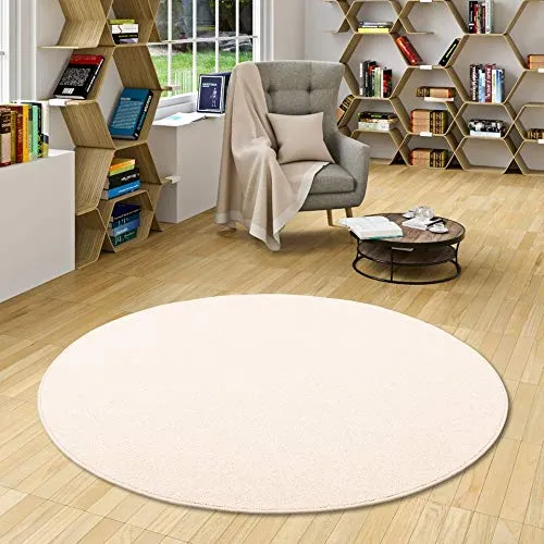 Berber Natur Teppich Wolle Weiss Rund - 7 Größen verfügbar - Teppiche Gegend, aus 100% Schurwolle, maschinengetuftet für hohe Strapazierfähigkeit und Komfort.