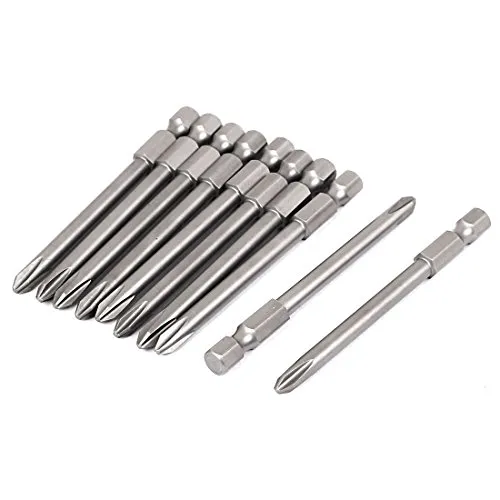 sourcing map 10Stück 5mm PH2 Magnetisch Schraubendreher Bit Schraubeinsatz 75mm lang de