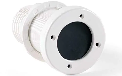 wellenshop Bord-Durchlass mit Rückschlagventil 55 mm Kunststoff Weiß Bord-Durchführung Boot Schiff Wasser-Auslass Ablauf