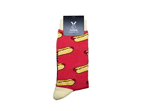 TwoSocks lustige Socken Damen Herren witzige Strümpfe als Geschenk Einheitsgröße (Hotdog)