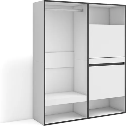 Produktbild Offener Kleiderschrank 120x35x145 cm – Moderner Stauraum für Ihr Schlafzimmer