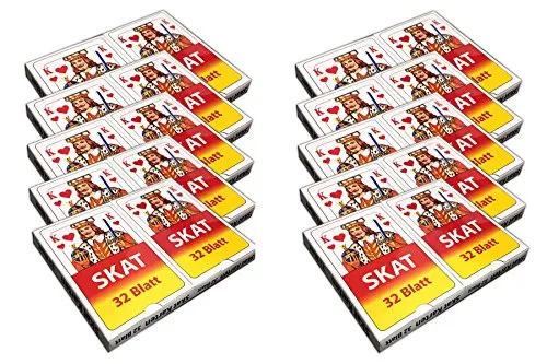 HAC24 10 Packungen Skat Kartenspiel Skatkarten Spielkarten Mau Mau Kartendeck Karten