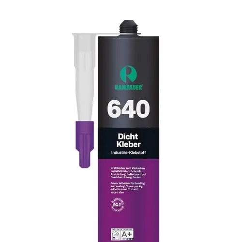RAMSAUER 640 Dicht Kleber - 460g Kartusche, Kleben & Abdichten von statischen und vibrierenden Konstruktionen, Karosseriebau, Bootsbau, Klimatechnik, Fugen Bodenbereich, rasche Aushärtung (Weiß)