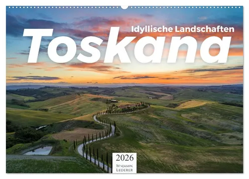 CALVENDO Wandkalender Toskana - idyllische Landschaft (Wandkalender 2026 DIN A2 quer), CALVE