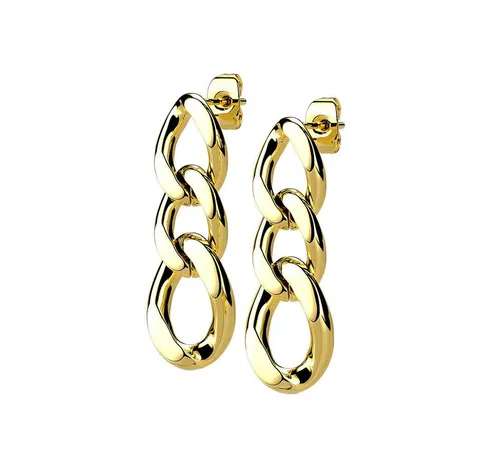 viva-adorno Paar Ohrstecker Ketten Ohrringe Kettenglieder Ohrhänger Edelstahl, Gliederohrringe