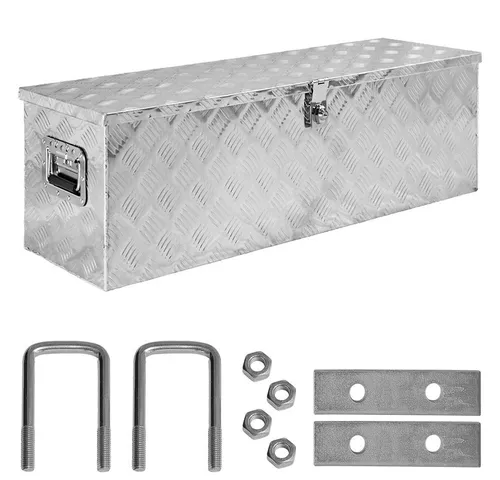 Trucky Anhänger-Deichselbox - Aluminium Truckbox mit Montagesatz - Transportboxen für sichere Aufbewahrung Ihrer Werkzeuge. Robuste Aluminiumkonstruktion mit zuverlässigem Schließmechanismus und einfachem Montageset für vielseitige Anwendungen.