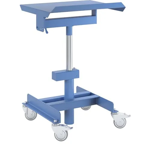 eurokraft pro | Materialständer | Tragfähigkeit 150 kg, fahrbar, Höhenverstellung ohne Last mit pneumatischer Fallbremse, Höhenverstellbereich 510 - 700 mm