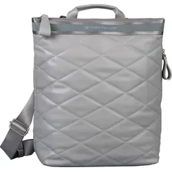 Tom Tailor Mica Rucksack 35 cm - Light Grey - Stylischer Rucksack in Light Grey mit klassischer Rautensteppung, ideal für den Alltag. Aus hochwertigem Lederimitat, ausgestattet mit reflektierenden Schulterriemen und praktischen Fächern für Smartphone und mehr.