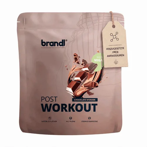 brandl® Veganes Protein-Pulver All-in-One nach dem Training - Veganer Post-Workout Shake mit über 60 % hochwertigem pflanzlichem Eiweiß. Ideal zur Unterstützung nach dem Training und in leckeren Geschmacksrichtungen wie Schokolade, Vanille und Banane.