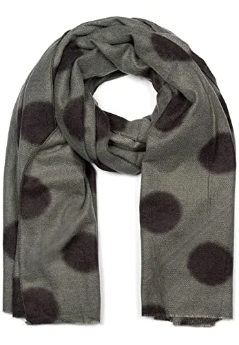 styleBREAKER Damen XL Web-Schal mit Punkte Muster und kurzen Fransen, gepunktet, warm Winter weich, Stola 01017144, Farbe:Oliv