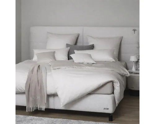 JOOP Bettwäsche Micro Pattern creme 140x220 cm + 70x90 cm - beige - Hochwertige Wendebettwäsche von JOOP! aus 100% Mako-Satin-Baumwolle, ideal für stilbewusste Schlafräume. Mit verdecktem Reißverschluss, pflegeleicht und langlebig – für einen eleganten Schlafkomfort.
