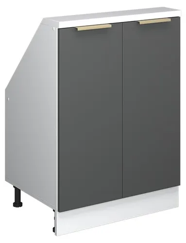 Vicco Unterschrank R-Line, 60 cm, Anthrazit-Gold/Weiß - Moderner Unterschrank mit 2 Türen und 1 Fach, ideal zur optimalen Nutzung von Stauraum in Ihrem Badezimmer oder Flur. Aus robustem Material mit eleganter Melaminbeschichtung.