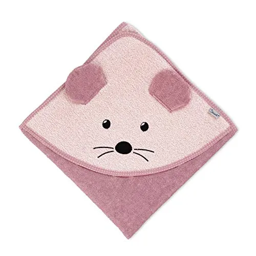 Sterntaler Kapuzenbadetuch Maus Mabel, Alter: ab 0 Monate, 100 x 100 cm, Rosa