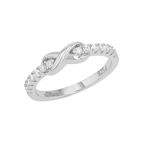 s.Oliver Silberring 2034968 - Eleganter Infinity-Ring - Fingerringe aus hochwertigem 925 Sterling Silber, verziert mit strahlenden Zirkonia im Infinity-Design. Ideal als Geschenk, kommt in einer stilvollen s.Oliver Box.