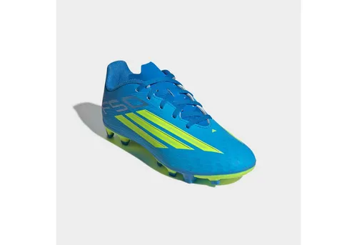 ADIDAS Kinder Fußballschuhe F50 Club FG/MG - Der F50 Club Fußballschuh für Kids kombiniert Schnelligkeit und Präzision. Die Außensohle sorgt für optimalen Grip auf verschiedenen Bodenarten, während das bequeme Obermaterial und der Schnürverschluss für besten Halt sorgen.