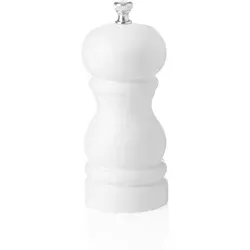 WAS Germany - Classic Mill Pfeffermühle mit Keramikmahlwerk, 11 cm, weiß glänzend, Holz