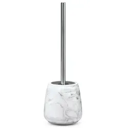 Kleine Wolke WC-Bürstengarnitur Marble - Elegante Klobürstengarnitur in Grau und Weiß, aus Kunststoff. Mit abnehmbarem und austauschbarem Bürstenkopf für einfache Reinigung im Badezimmer.