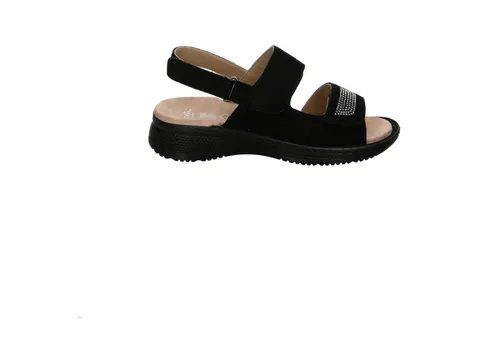 ara Damen Hawaii Sandal Schwarz 39 EU - Elegante Sandalen aus Velourleder mit hochwertigem Leder-Innenmaterial. Ideal für stilvolle Sommerlooks und hohen Tragekomfort.