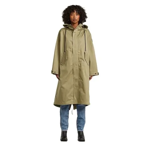 G-Star Damen Rovic Parka D28236-5126-6057 in Grün (XXL) - Der lässige Damenparka überzeugt mit lockerer Passform und funktionellem Design. Mit Druckknopf- und Reißverschluss, Kapuze und Stehkragen ist er der perfekte Begleiter für stilvolle Alltagssituationen.
