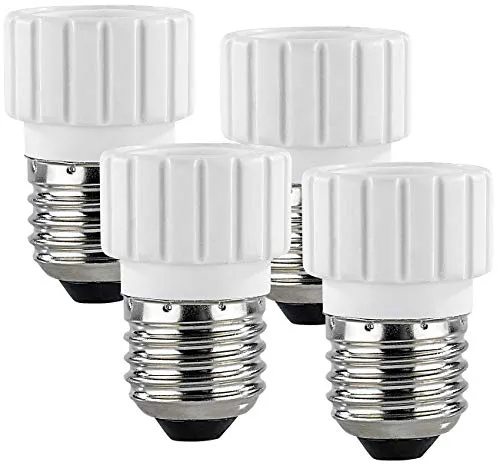 Produktbild Lunartec Leuchtmittel Adapter: 4er-Pack Lampensockel-Adapter von E27 auf GU10 (Fassungsadapter, Lampen-Sockel, Glühbirne)