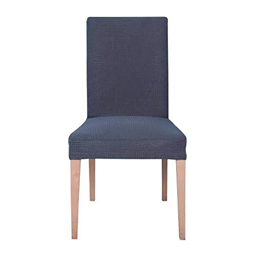 EBETA E Stuhlhussen 6 Stück, Elastische Stuhlbezug, Stretchhusse Stuhlüberzug Jacquard Hussen für Hochzeit Partys Bankett Deko, bi-Elastic Spannbezug (Grau, 6 Stück)