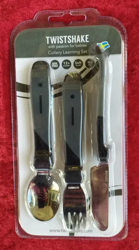 TWISTSHAKE, Esslernbesteck, Edelstahl u. Kunststoff, schwarz, neu und ovp