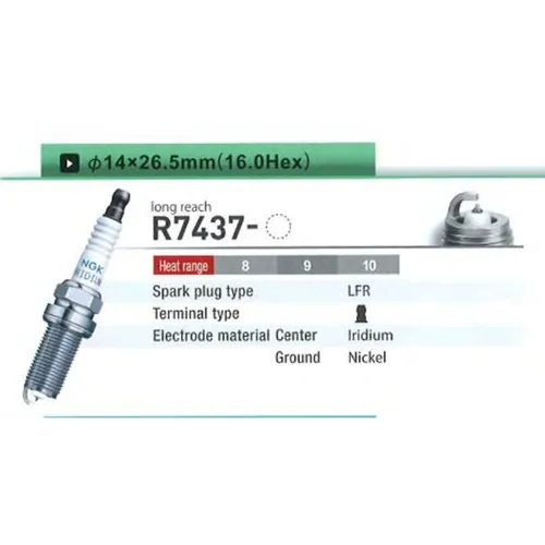 NGK-ZÜNDKERZE R7437-9 - Hochleistungs-Zündkerze für optimale Zündung und Leistung, ideal für viele Motoren und Fahrzeuge.