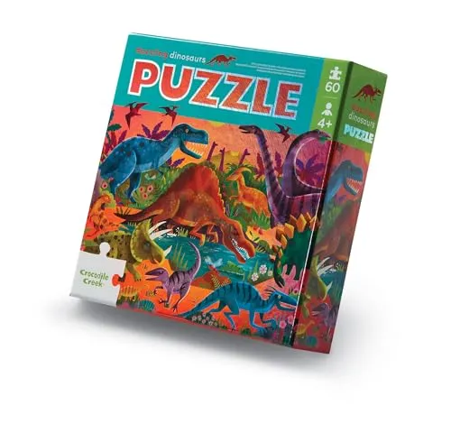  Croc Creek 60pc Foil Puzzle Dazzling Dinos New Feb
