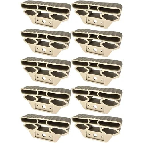 cyclingcolors 10x Doppel-Lattenhalter Kurz 38 x 8 mm Elastomer für Lattenrost Holzrahmen Bett Endkappen Befestigung Schraube Zapfen, beige
