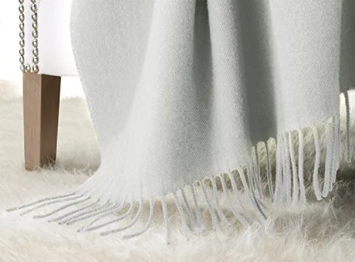 Wohnen & Accessoires GmbH & Co. KG Kaschmirplaid, Wolldecke Riviera aus Kaschmir-Merino in vielen Farben 130x190cm (hellgrau)