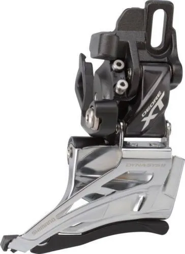 Shimano Deore XT FD-M8025 Kettenumwerfer - Hochwertiger Umwerfer für 11-Gang-Systeme, ideal für vielseitige Fahrräder wie Mountainbikes und Rennräder. Direktmontage und Dual Pull Kabelzug für präzise Schaltvorgänge.