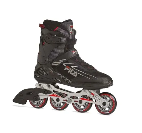 FILA Inline Skates Legacy Pro 80 – Schwarz/Rot Herren - Inliner für Freizeitspaß, leicht und unterstützend mit Aluminium-Schiene und FILA AIR FLOW für optimalen Komfort und Präzision beim Skaten.