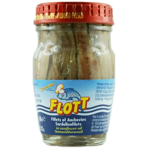 Flott Acciughe 'Anchovies Sardellenfilets' in Sonnenblumenöl, 80 g