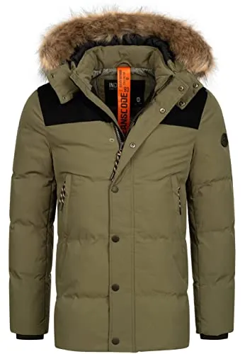 Indicode Herren Hexyl Winterparka mit Kapuze - Funktionsjacken mit großzügiger Kapuze und warmem Kunstfellbesatz – ideal für stylische Winterlooks und optimalen Schutz vor Kälte.